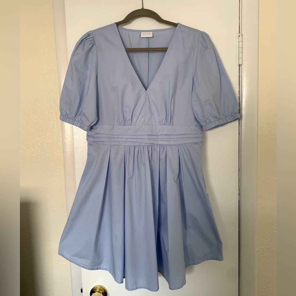 VILA Poplin Mini Dress in Blue